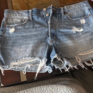 RSQ Light Blue Distressed Jean Shorts